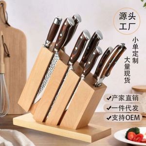 Offre Spéciale : Ensemble de 9 Couteaux de Cuisine en Acier Inoxydable 5Cr15MOV avec Bloc et Manche en Bois Pakka Écologique - Product Image 1
