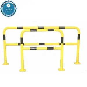 Proteção de armazém flexível, proteção de segurança de aço revestido em pó amarelo invertido protetor de barreira de metal