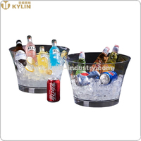 Seau à glace acrylique en forme de taille en plastique Ustensile de refroidissement de fête en plastique 10L pour l'utilisation de bar KTV en boîte de nuit