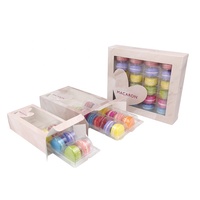 Individuell Bedruckte 6, 12, 24 Stück Macaron-Keks Papierverpackung Geschenkbox mit Sichtfenster für Bäckerei, Kekse, Schokolade, Kuchen
