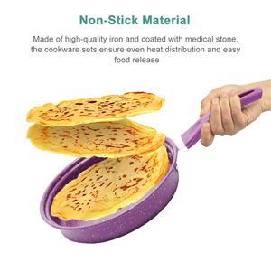 Lovfe giá bán buôn 13 cái nhà bếp màu đen <span class=keywords><strong>Cookware</strong></span> Set Non-Stick sắt cảm ứng chậu và chảo Set - Product Image 5