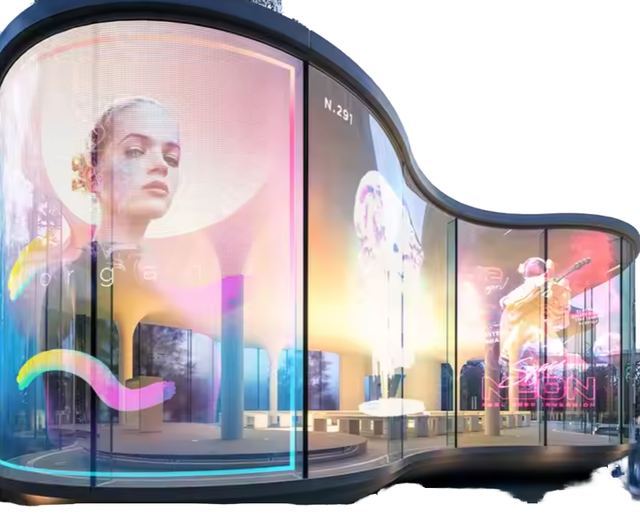 Holographic Mesh Screen Soft Flexible Glass Adhesive Transparent LED Film Window Advertising Screen
