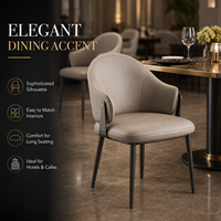 Chaises et tables de restaurant, chaise de salle à manger rembourrée à dossier en forme de baril, fauteuil avec pieds en métal pour hôtel, café, bar, salle de banquet, mobilier
