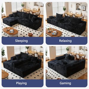 Free Shipping in Stock Modern Living Room Furniture Set L-Shape Convertible Couch <b>Bed</b> Sectional <b>Sofa</b> Wholesale Foam Compression - Product Image 2