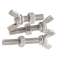 18-8 vis à métaux d'aile de papillon d'aile ronde simple d'acier inoxydable avec l'écrou hexagonal DIN316