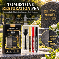 Marqueur de peinture liquide doré pour la restauration de pierres tombales, stylo permanent pour la réparation de lettres sur pierre, marqueur de retouche pour monuments