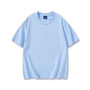 T-shirt uni en pur coton 190g à col rond, style transfrontalier, taille européenne standard, manches courtes, coupe ample, vierge pour publicité - Product Image 5