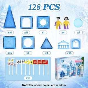 128PCS <span class=keywords><strong>Frozen</strong></span> Princess Castle Building Blocks STEM Juguetes educativos Bloques 3D para niños en edad preescolar - Product Image 3