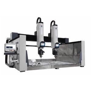 Machine de gravure sur pierre CNC automatique à double tête 5 axes, routeur haute précision pour sculptures 3D en granit, marque JINZUAN - Product Image 1