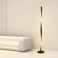Lampadaire LED d'angle noir minimaliste TOGETHER pour salon, style nordique moderne de luxe en fer, pour décoration intérieure