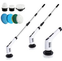 Brosse de nettoyage de douche électrique sans fil pour 7 brosses interchangeables, adaptée aux bébés, pour baignoire et carrelage, en plastique