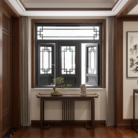 Fenêtre extérieure de salle de bain de luxe en alliage d'aluminium, style chinois ancien, à vitrage Low-E, isolante thermiquement, certifiée Energy Star