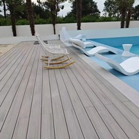 Planches de terrasse en composite WPC co-extrudé texturé, antidérapantes, pour clôture de piscine extérieure