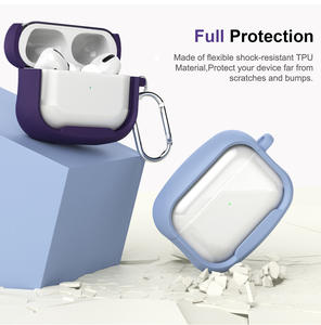 Oferta de Black Friday para Fundas de Airpods 1 2 3 4 Pro 3, Funda Protectora de Silicona Transparente de TPU Suave Antiarañazos con Hebilla - Product Image 6