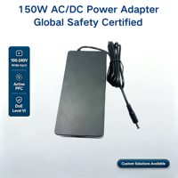 Adaptateur secteur AC/DC MYIXI 150W, tension de sortie 9~32V DC, prise EU, 55V 24V 12V, angle droit, 60V 5A 10A 15A, connecteur 2 broches PC