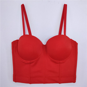 Wholesale Bra Plus Size Sexy Black Bra Push up <strong>Bralet</strong> Women's Tube Top Corset Bustier Bra Club Party Crop Top - Product Image 2