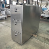 Boîte à outils extérieure en alliage d'aluminium de haute qualité personnalisée avec tiroirs, serrures T et serrures à queue de baleine, finition polie