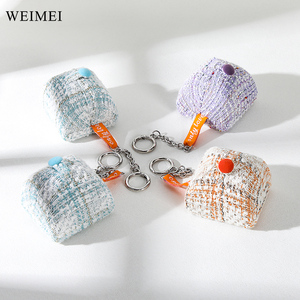 WEIMEI Tweed <b>Mini</b> Jewelry <b>Box</b> Double Doors Ring <b>Storage</b> <b>Box</b> for Jewelry Packaging - Product Image 5