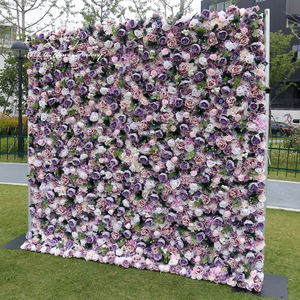 Kit de support de toile de fond mural à fleurs-Panneau de fleurs artificielles portable avec étui de transport pour décorations de fête de mariage - Product Image 3