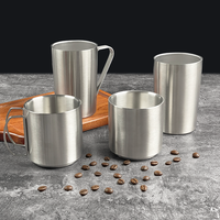 Tasses à bière et à café portables en acier inoxydable 304 grande capacité pour le camping, les restaurants et les hôtels