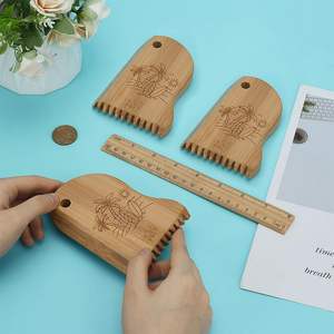 Conjunto de 3 Coconut Tree Pattern Bamboo Surfboard Waxing Tool Set <span class=keywords><strong>Sex</strong></span> Wax Remover Raspador Surf Wax Combs - Product Image 3