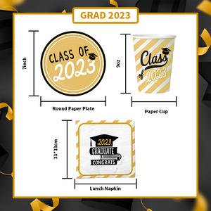 Xieli <span class=keywords><strong>Happy</strong></span> Graduation Party Paper Plate Sets Party Vajilla Decoraciones de mesa - Product Image 6