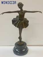 Sculpture de danseuse de ballet en bronze en métal de taille réelle faite à la main de haute qualité pour l'extérieur du jardin à vendre