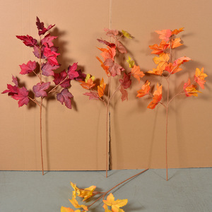 Arrangement de feuilles d'érable artificielles Flower Delight, feuilles de soie mélangées, décoration de Noël pour la maison, 12 pouces, décoration végétale écologique - Product Image 2