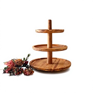Soporte Redondo de Madera Ecológico Hecho a Mano para Tartas, Pedestal para Postres, Apto para Lavavajillas, Estilo Rústico para el Hogar, Panadería, Bodas - Product Image 6