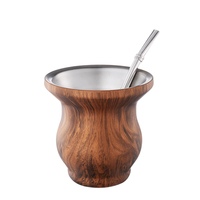 Vaso de Acero Inoxidable 18/8 para Yerba Mate, Aislado al Vacío de Doble Pared, con Bombilla para Té Argentino