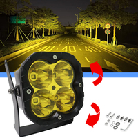 Lumière auxiliaire tout-terrain de 5 pouces, contrôlée en voiture, rotation vers le haut et vers le bas, angle réglable, lampe de conduite LED pour SUV, camionnette, 4x4