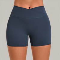 Shorts de sport pour femmes QS 9355, taille haute, en spandex, pour la course à pied et les activités de plein air