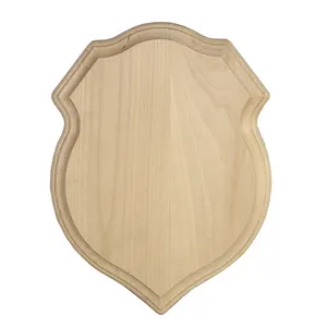 Placa de premio de madera sin terminar, placa de escudo de tilo hueco de nogal para manualidades y abrigos de brazos, bricolaje, grabado