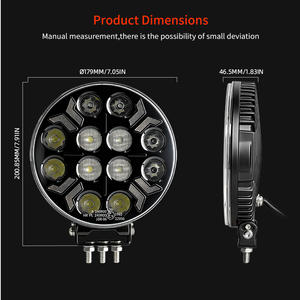 Luz Auxiliar Redonda de 7 Pulgadas para Rally, Todoterreno, con Haz de Luz de Conducción y DRL Blanco Ámbar para Camiones de Trabajo Pesado - Product Image 6