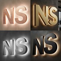 Letras y letreros LED 3D para exteriores, letrero comercial personalizado para edificios, letras de canal LED de metal inoxidable, letrero LED para interiores de oficinas