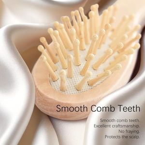 Custom Logo Baby Hair <b>Brush</b>/Comb Set for Newborn with Soft Goat Bristle Bamboo Wood Baby Natural Gentle Wooden Hair <b>Brush</b> Set - Product Image 2