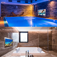 Miroir intelligent TV UHD à cadre européen de 43 pouces conçu pour miroir de salle de bain avec écran TV