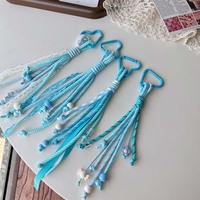 Cordón de aleación tejido con cinta de encaje de dibujos animados de la serie azul, cuerda de escalada, llavero para coche, accesorio DIY para bolso