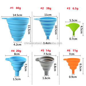 Ensemble d'entonnoirs de cuisine en silicone pliables pour le remplissage de bouteilles, huile, qualité alimentaire - Product Image 2