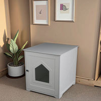 Maison pour chat personnalisée élégante, structure en bois MDF imprimée, cage pour animaux de compagnie personnalisable pour la décoration intérieure, vie quotidienne du chat