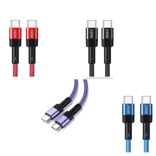 240W USB C to USB C Cable Nylon Braided Fast Charging Cord E-Marker PD 3.1 for MacBook Pro 16 iPad Samsung Galaxy Type-C 3FT 6FT