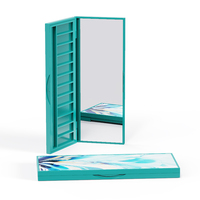 Palette de fards à paupières vide de luxe dorée à 12 compartiments avec miroir et emplacement pour pinceau, étui d'emballage cosmétique personnalisé pour marque privée