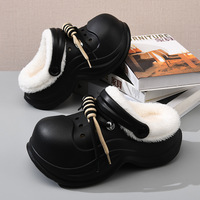 Chaussures d'hiver pour femmes, mignonnes, en EVA, antidérapantes, douces, chaudes, à semelle épaisse, doublées de peluche, en coton, confortables, avec nœud décoratif