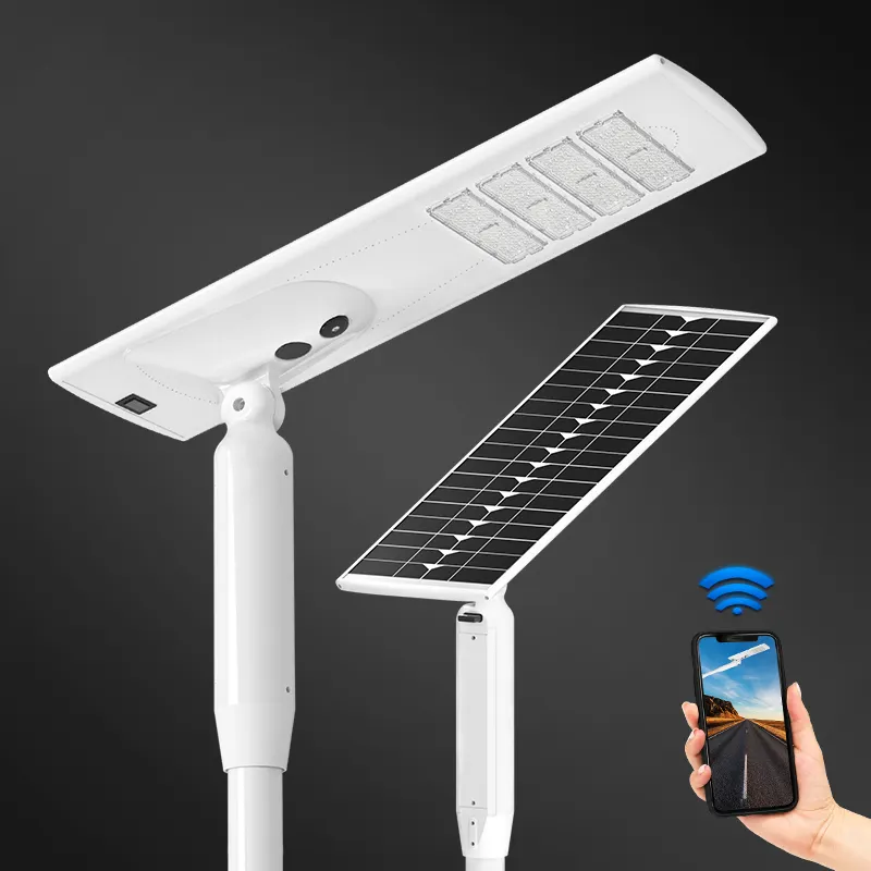 Solar Motion Sensor Led Street Light 60w Outdoor 4g Wifi Motion Sensor Pashway Integrated 60w 80w 120w 300w Smart LED All In 1 Solar Street Light With CCTV Camera