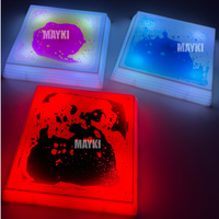 Dalles sensorielles lumineuses LED carrées de 30 cm pour jeux d'équilibre, dalles de sol sensorielles à gel liquide pour l'autisme