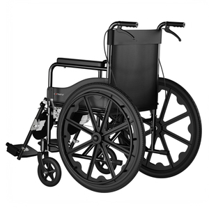 Silla de Ruedas Autopropulsada Silenciosa con Neumáticos Sólidos sin Aire, Asiento Acolchado con Reposapiernas, Ligera, Plegable, con Ruedas de una Sola Pieza para Personas con Discapacidad - Product Image 3