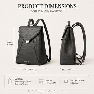 Private Label Handbag OEM ODM <b>Men</b> Crocodile Texture <b>Backpack</b> PU <b>Leather</b> Business Travel Daypack Custom Logo - Product Image 3