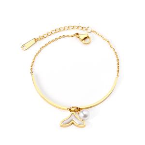 Bracelet d'amitié personnalisé avec logo, plaqué or 18 carats, en acier inoxydable, simple, pour amoureux - Product Image 2