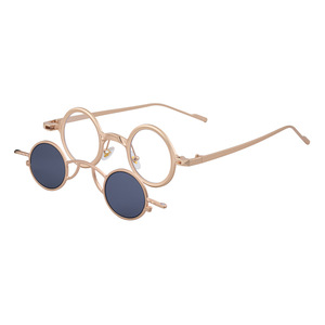 Gafas de Sol Redondas con Montura Completa, Diseño Europeo Americano 2026, Monturas Desmontables, Patillas Metálicas para Hombre, Diseño Elegante de Alta Gama - Product Image 4