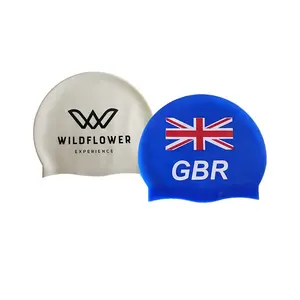 Custom Logo Print Country Name Diy Printing Silicone Swim Cap